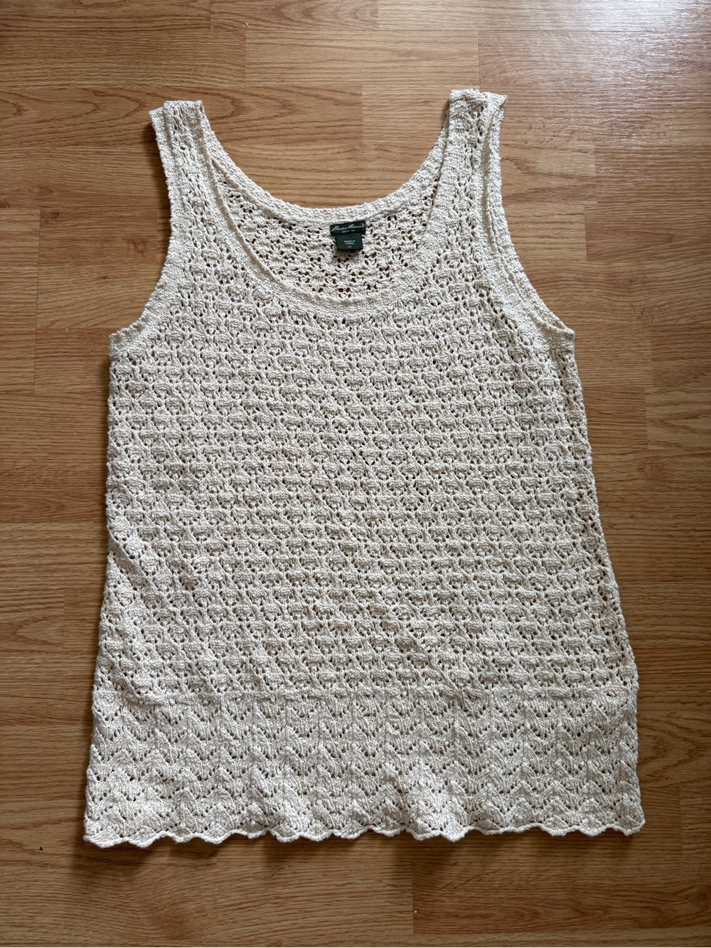 Eddie Bauer Cream Crochet Knit Tank Top - Picture 3 of 7